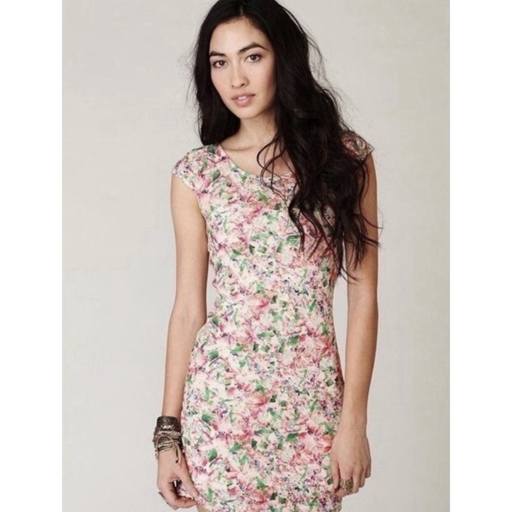 Free People Floral‎ Bodycon Dress Size S